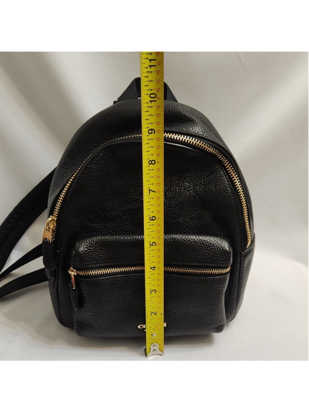 Coach Taylor Small Black Pebble Leather Backpack - Picture 10 of 15